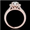 Image 2 : 2.51 ctw Certified Diamond Solitaire Halo Ring 10k Rose Gold - REF-381H8R