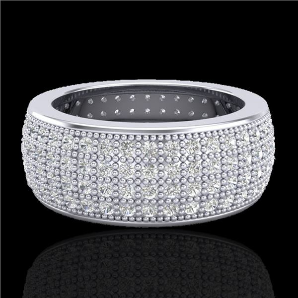 2.50 ctw Micro Pave VS/SI Diamond ERERNITY Ring .5 18k White Gold - REF-249R3K
