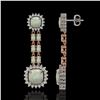 Image 2 : 18.06 ctw Opal & Diamond Earrings 14K Rose Gold - REF-394H8R