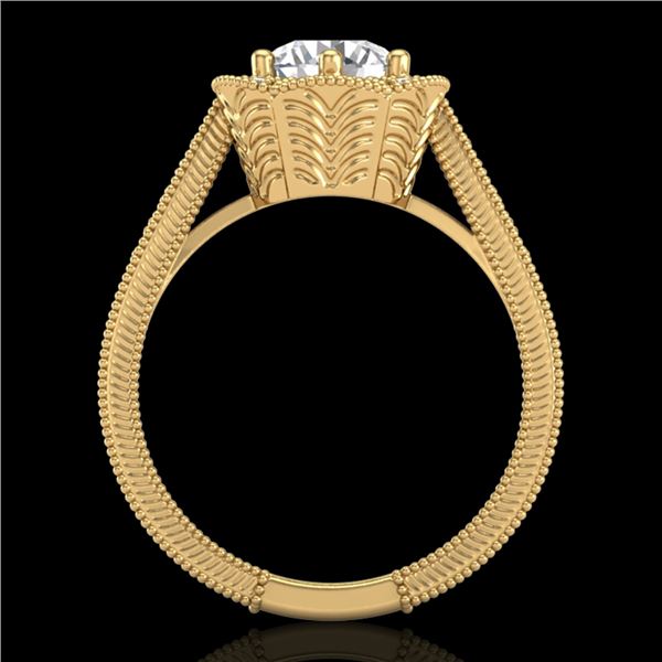 1.33 ctw VS/SI Diamond Solitaire Art Deco Ring 18k Yellow Gold - REF-418X2A