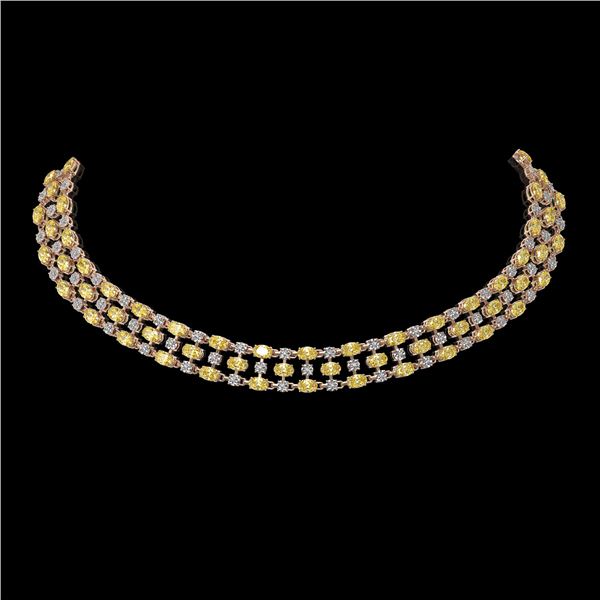 30.83 ctw Fancy Citrine & Diamond Necklace 10K Rose Gold - REF-427H3R