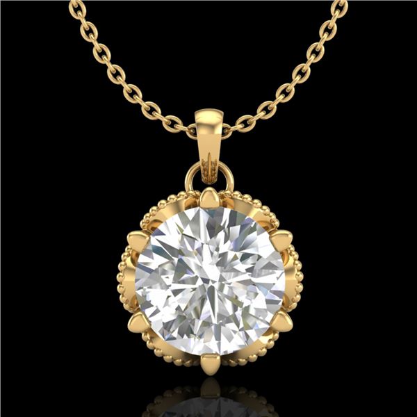1.36 ctw VS/SI Diamond Solitaire Art Deco Necklace 18k Yellow Gold - REF-361K8Y