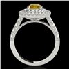 Image 2 : 2.25 ctw Certified SI/I Fancy Intense Yellow Diamond Ring 10k White Gold - REF-218G2W