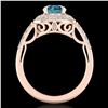 Image 3 : 1.7 ctw Intense Blue Diamond Engagment Art Deco Ring 18k Rose Gold - REF-236W4H