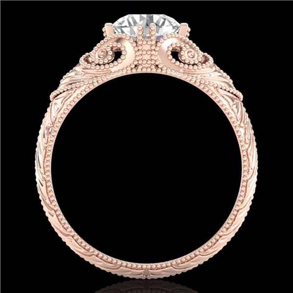 1 ctw VS/SI Diamond Solitaire Art Deco Ring 18k Rose Gold - REF-315K2Y