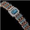 Image 2 : 26.02 ctw London Topaz & Diamond Bracelet 14K Rose Gold - REF-318H2R
