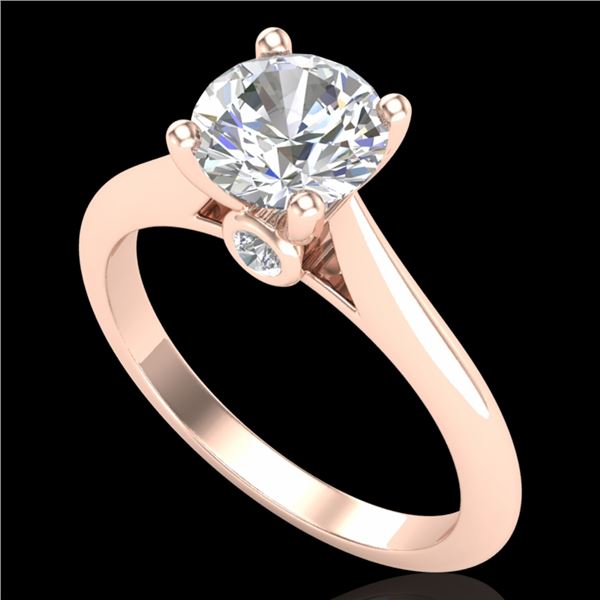 1.36 ctw VS/SI Diamond Solitaire Art Deco Ring 18k Rose Gold - REF-331W4H