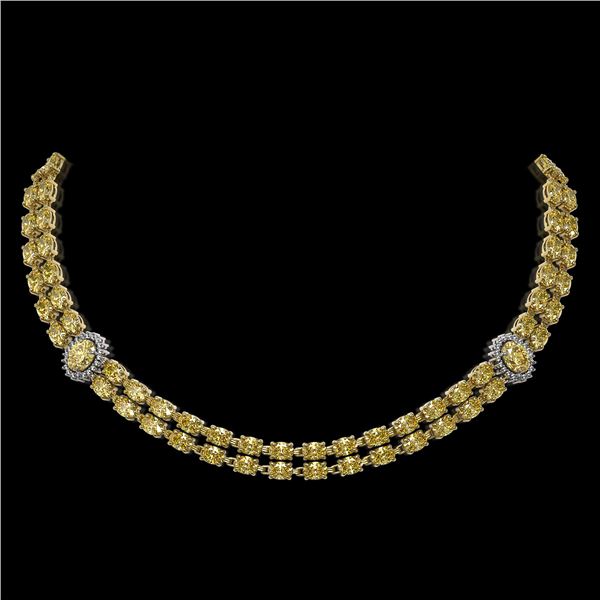 31.4 ctw Citrine & Diamond Necklace 14K Yellow Gold - REF-454H5R