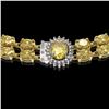 Image 3 : 31.4 ctw Citrine & Diamond Necklace 14K Yellow Gold - REF-454H5R