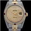 Image 1 : Rolex Men's Two Tone 14K Gold/SS, QuickSet, Diam Pave Dial & Diam/Ruby Bezel