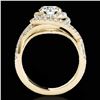 Image 2 : 1.75 ctw Certified Diamond Solitaire Halo Ring 10k Yellow Gold - REF-218M2G