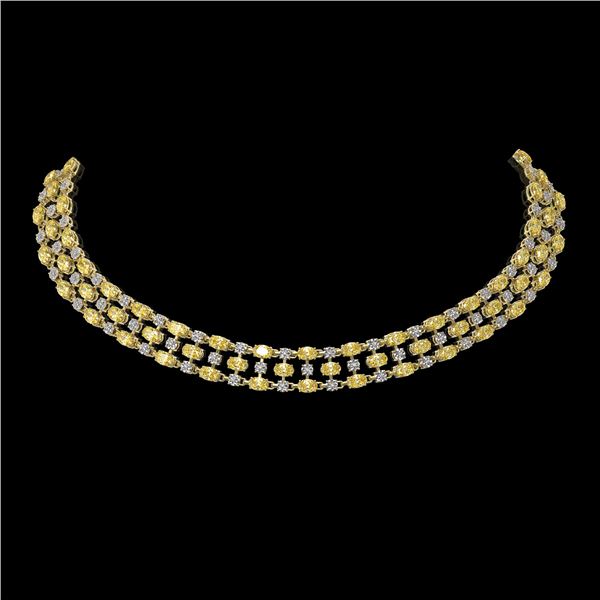51.17 ctw Fancy Citrine & Diamond Necklace 10K Yellow Gold - REF-527M3G
