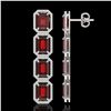 Image 2 : 17.8 ctw Garnet & Diamond Micro Pave Halo Earrings 10k White Gold - REF-174R2K