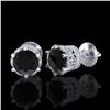 Image 2 : 2.04 ctw Fancy Black Diamond Art Deco Stud Earrings 18k White Gold - REF-89W3H