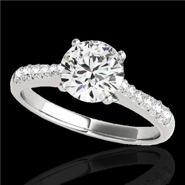 1.25 ctw Certified Diamond Solitaire Ring 10k White Gold - REF-190K9Y