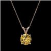 Image 3 : 1.50 ctw Certified Intense Yellow Diamond Necklace 10k Rose Gold - REF-233W2H