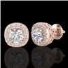 Image 2 : 1.69 ctw VS/SI Diamond Solitaire Art Deco Stud Earrings 18k Rose Gold - REF-263K6Y