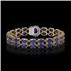 Image 3 : 30.12 ctw Sapphire & Diamond Bracelet 14K Yellow Gold - REF-336G4W