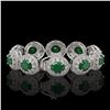 Image 2 : 49.17 ctw Emerald & Diamond Victorian Bracelet 14K White Gold - REF-1404Y4X