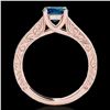 Image 2 : 1.82 ctw SI Certified Fancy Blue Diamond Solitaire Ring 10k Rose Gold - REF-190R9K