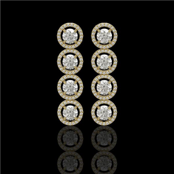 5.36 ctw Diamond Micro Pave Earrings 18K Yellow Gold - REF-631H6R