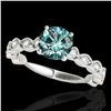 Image 1 : 1.75 ctw SI Certified Fancy Blue Diamond Solitaire Ring 10k White Gold - REF-170X5A
