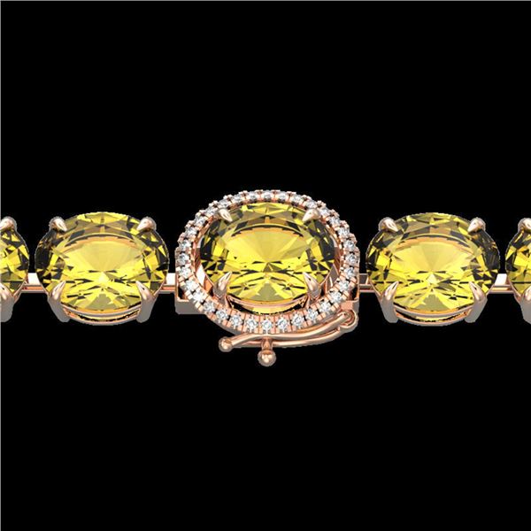 78 ctw Citrine & Micro Pave VS/SI Diamond Bracelet 14k Rose Gold - REF-212A8N