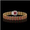 Image 3 : 31.91 ctw Ruby & Diamond Bracelet 14K Yellow Gold - REF-307H8R