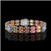 Image 1 : 21.1 ctw Sapphire & Diamond Bracelet 14K Rose Gold - REF-273H3R