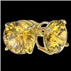 Image 3 : 4 ctw Certified Intense Yellow Diamond Stud Earrings 10k Yellow Gold - REF-724F3M