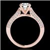 Image 2 : 1.6 ctw Certified Diamond Solitaire Ring 10k Rose Gold - REF-197H8R