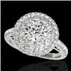 Image 1 : 2.09 ctw Certified Diamond Solitaire Halo Ring 10k White Gold - REF-231R8K