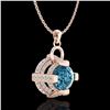 Image 3 : 1.57 ctw Fancy Intense Blue Diamond Micro Pave Necklace 18k Rose Gold - REF-154Y5X