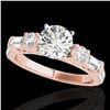 Image 1 : 2 ctw Certified Diamond Pave Solitaire Ring 10k Rose Gold - REF-231H8R