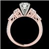 Image 2 : 2 ctw Certified Diamond Pave Solitaire Ring 10k Rose Gold - REF-231H8R