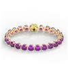 Image 2 : 46 ctw Amethyst & Micro Pave Diamond Bracelet 14k Yellow Gold - REF-157Y3X