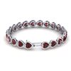 Image 3 : 25 ctw Garnet & Micro Pave VS/SI Diamond Bracelet Heart 14k White Gold - REF-415R5K