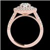 Image 2 : 2.25 ctw Certified Diamond Solitaire Halo Ring 10k Rose Gold - REF-218A2N