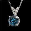 Image 2 : 0.75 ctw Certified Intense Blue Diamond Necklace 10k White Gold - REF-54R2K