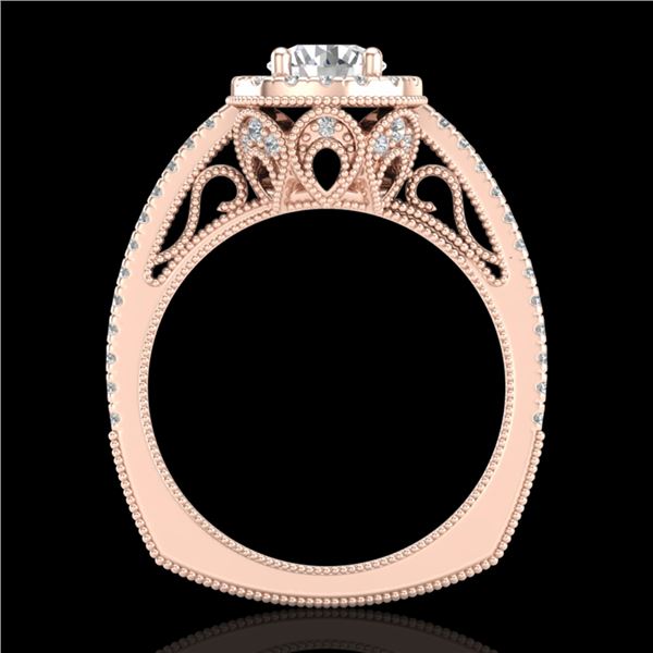 1.55 ctw VS/SI Diamond Solitaire Art Deco Ring 18k Rose Gold - REF-263K6Y