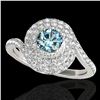 Image 1 : 1.86 ctw SI Certified Fancy Blue Diamond Halo Ring 10k White Gold - REF-135M2G