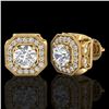 Image 2 : 2.75 ctw VS/SI Diamond Solitaire Art Deco Stud Earrings 18k Yellow Gold - REF-472Y8X