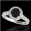 Image 1 : 1.93 ctw Certified VS Black Diamond Solitaire Halo Ring 10k White Gold - REF-57A8N