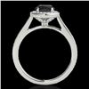 Image 2 : 1.93 ctw Certified VS Black Diamond Solitaire Halo Ring 10k White Gold - REF-57A8N