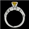 Image 2 : 1.15 ctw Certified SI Intense Yellow Diamond Antique Ring 10k White Gold - REF-190K9Y