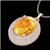 Image 2 : 4 ctw Citrine & Micro Pave VS/SI Diamond Necklace 14k Rose Gold - REF-84M9G