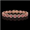 Image 1 : 13.87 ctw Tourmaline & Diamond Micro Pave Halo Bracelet 10k Rose Gold - REF-309X3A