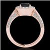 Image 2 : 2 ctw Certified VS Black Diamond Solitaire Halo Ring 10k Rose Gold - REF-80R6K