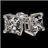 Image 3 : 2.50 ctw VS/SI Quality Princess Diamond Stud Earrings 10k White Gold - REF-601M4G