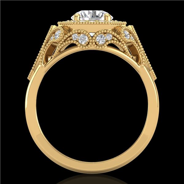1.75 ctw VS/SI Diamond Solitaire Art Deco Ring 18k Yellow Gold - REF-436A4N